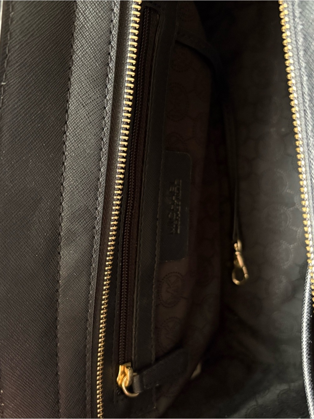 Michael Kors Black Leather Top-Handle Satchel with Gold Hardware - Picture 8 of 10